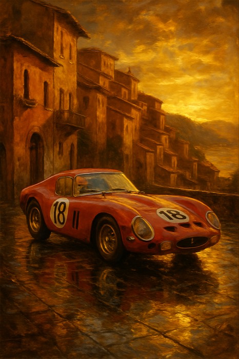 Vintage Ferrari old money wallpaper