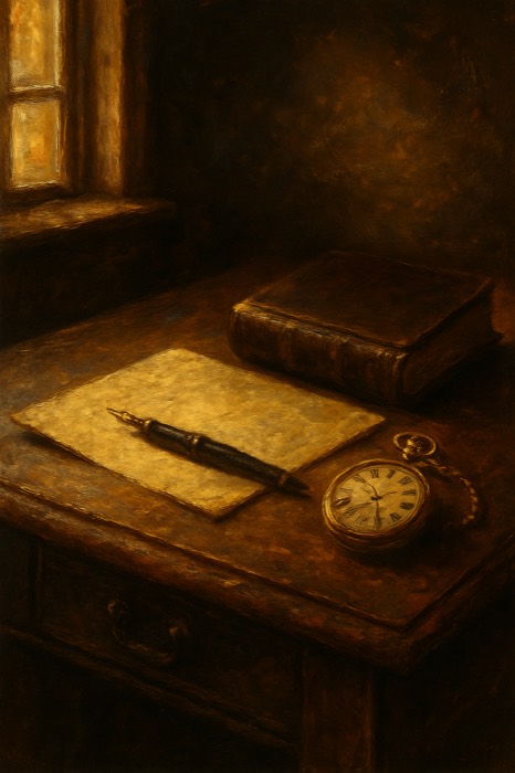 Classic study old money wallpaper